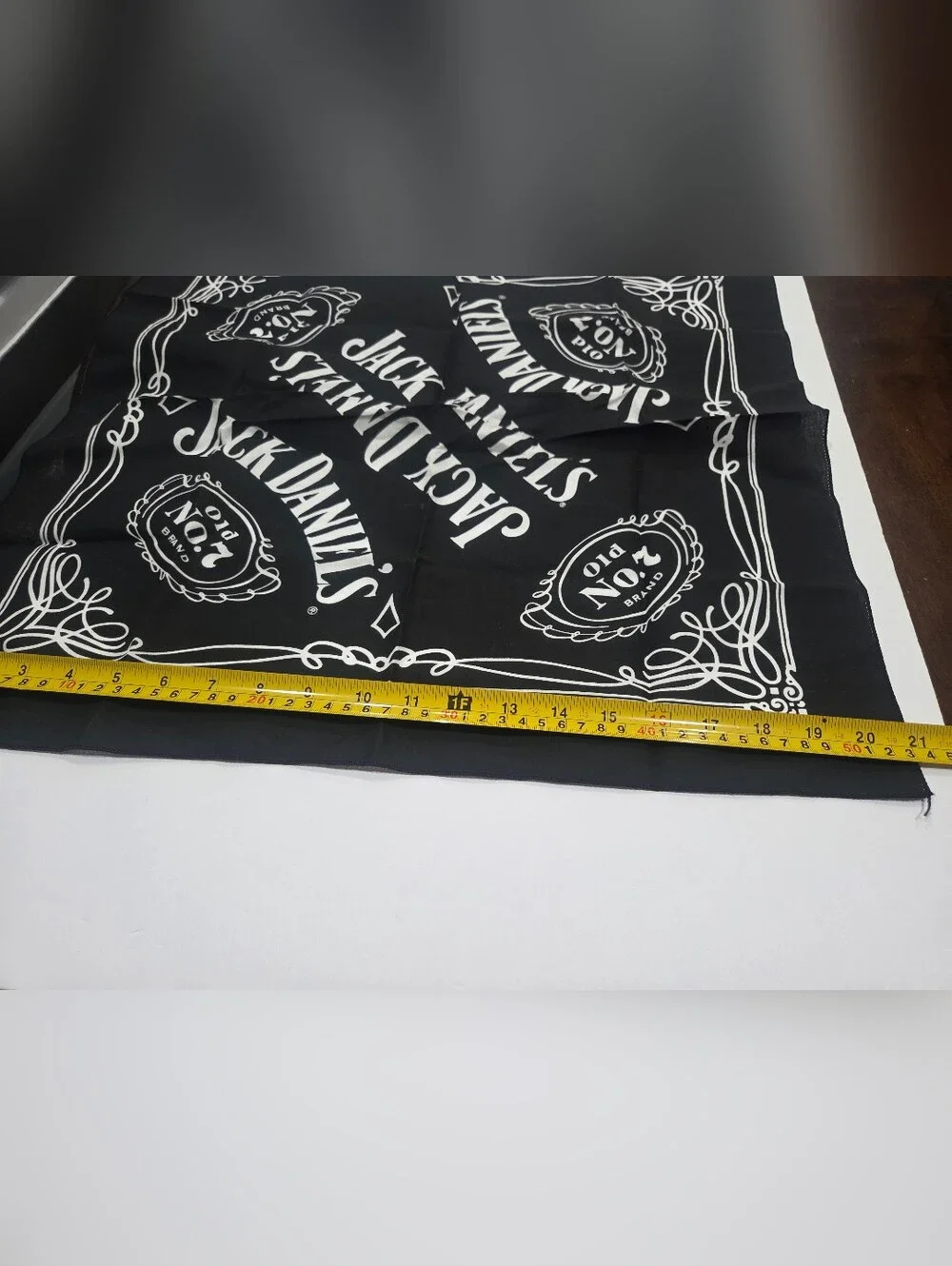 Jack Daniels Black and White Logo Bandana 21×21in.